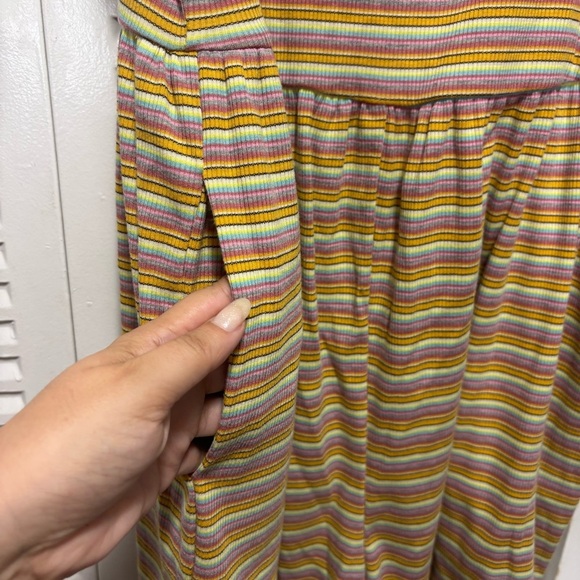 Wild Fable Women Yellow Striped Rib Jersey Knit Stretch Strappy Romper Size XXL - Picture 6 of 6